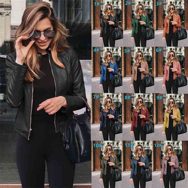 2021 popular women's clothing autumn and winter new solid color leather coat small women, Black
2021 popular women's clothing autumn and winter new solid color leather coat small women, Black