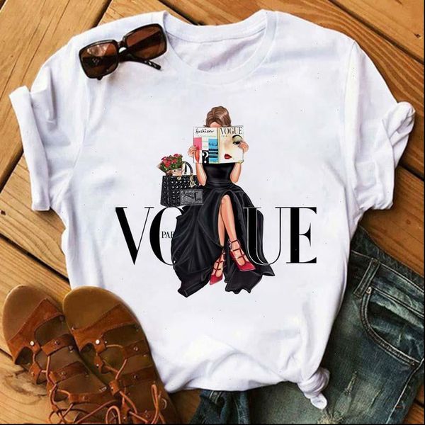 plus size summer vogue print womens t shirts casual harajuku streetwear short sleeve o neck tees, White
plus size summer vogue print womens t shirts casual harajuku streetwear short sleeve o neck tees, White