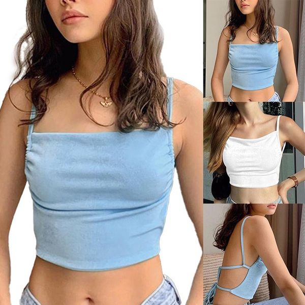 women's tanks & camis ly short strappy vest open umbilical halter solid color v neck outer wear sling suitable for casual party beach c, White
women's tanks & camis ly short strappy vest open umbilical halter solid color v neck outer wear sling suitable for casual party beach c, White