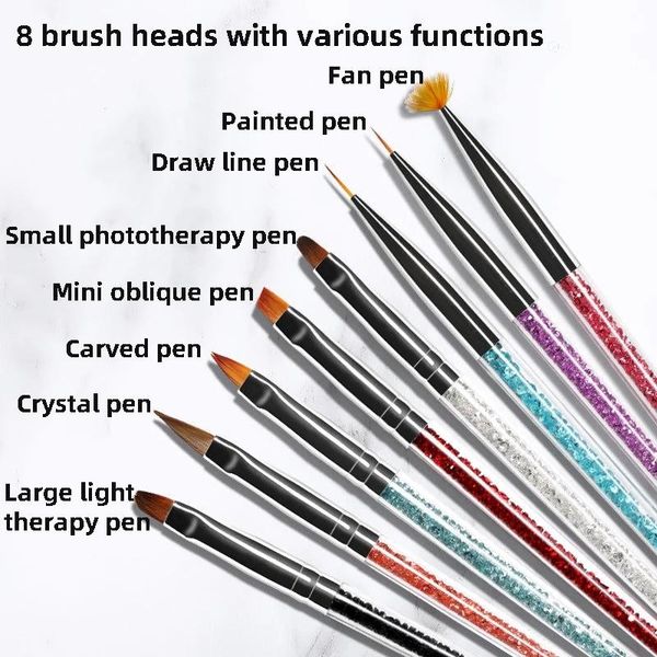 nail brushes art rhinestone pen 8 painted flower fan shading diy pull line carving light therapy tools, Yellow
nail brushes art rhinestone pen 8 painted flower fan shading diy pull line carving light therapy tools, Yellow