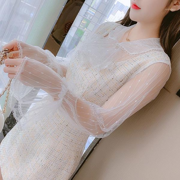casual dresses coigarsam women dress autumn 2022 full sleeve patchwork mesh robe vestidos, Black;gray
casual dresses coigarsam women dress autumn 2022 full sleeve patchwork mesh robe vestidos, Black;gray