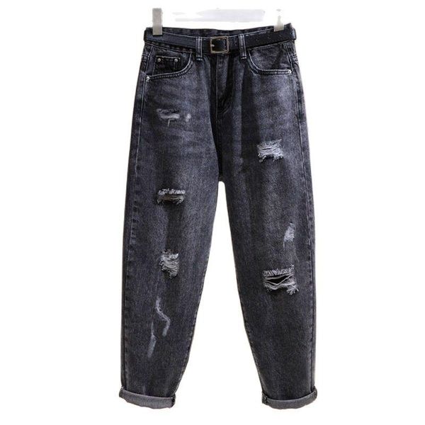 women's jeans women 2021autumn ripped female port style high waist thin wide leg pants korean loose harlan daddy nine points pant615, Blue
women's jeans women 2021autumn ripped female port style high waist thin wide leg pants korean loose harlan daddy nine points pant615, Blue