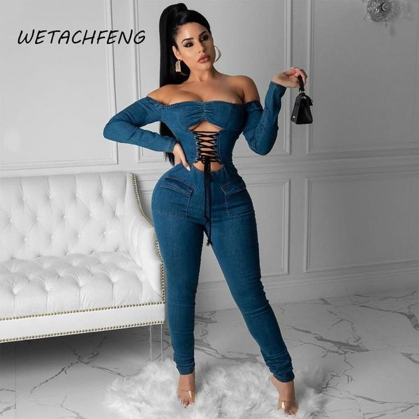 women denim jumpsuit off shoulder spring long sleeve one piece outfit bodysuit overall plus size romper female clothes women's jumpsuit, Black;white
women denim jumpsuit off shoulder spring long sleeve one piece outfit bodysuit overall plus size romper female clothes women's jumpsuit, Black;white