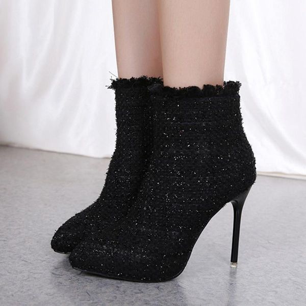 boots sarairis fashion brand thin heel women cloth ladies pointed toe high heels zipper ankle shoes, Black
boots sarairis fashion brand thin heel women cloth ladies pointed toe high heels zipper ankle shoes, Black