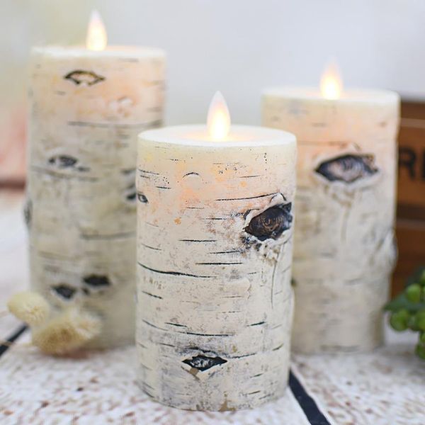 table lamps burning stumps led candles real wax flameless moving flame battery operated lamp bedside