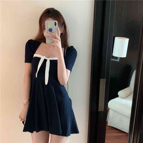 summer dress preppy style square collar short sleeve slim back mini dress womens (r98282) 210423, Black;gray
summer dress preppy style square collar short sleeve slim back mini dress womens (r98282) 210423, Black;gray