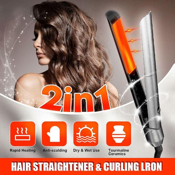 professional 2 in 1 electric tourmaline straightening iron curling hair curler straightener flat irons ceramic styling tools brushes
professional 2 in 1 electric tourmaline straightening iron curling hair curler straightener flat irons ceramic styling tools brushes