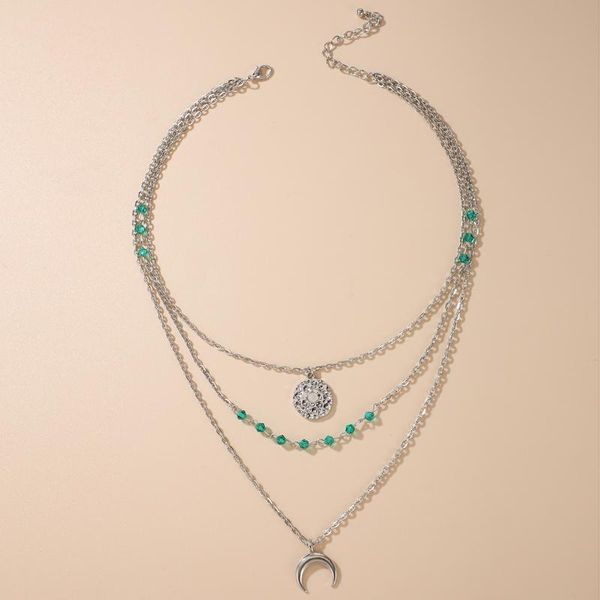 chains bohemian colorful bead moon pendant necklace for womenmultilayer sweater chain silver color jewelry collar 2021
chains bohemian colorful bead moon pendant necklace for womenmultilayer sweater chain silver color jewelry collar 2021