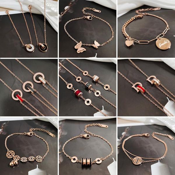 link, chain titanium steel letter zircon bracelet rose gold fashion temperament korean simple luxury couple, Black
link, chain titanium steel letter zircon bracelet rose gold fashion temperament korean simple luxury couple, Black