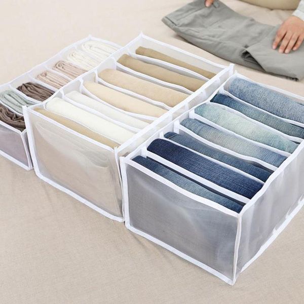 storage drawers clothing box jeans pants compartment washable household fabric mesh separation tools home organizer a052
storage drawers clothing box jeans pants compartment washable household fabric mesh separation tools home organizer a052