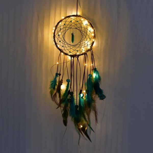 decorative objects & figurines led night light dream catcher hanging handmade feather dreamcatcher home decoration for bedroom wind chimes d
decorative objects & figurines led night light dream catcher hanging handmade feather dreamcatcher home decoration for bedroom wind chimes d