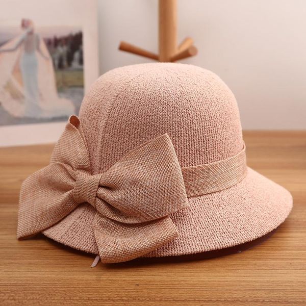 wide brim hats female french fisherman's hat pink bow summer basin sun versatile camellia sunshade sunscreen wild womens, Blue;gray
wide brim hats female french fisherman's hat pink bow summer basin sun versatile camellia sunshade sunscreen wild womens, Blue;gray