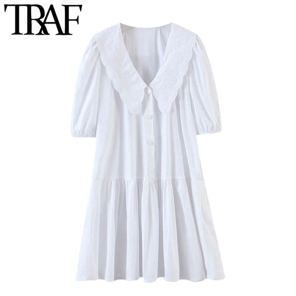 traf women sweet fashion embroidery ruffled white mini dress vintage peter pan collar puff sleeve female dresses mujer 210415, Black;gray
traf women sweet fashion embroidery ruffled white mini dress vintage peter pan collar puff sleeve female dresses mujer 210415, Black;gray