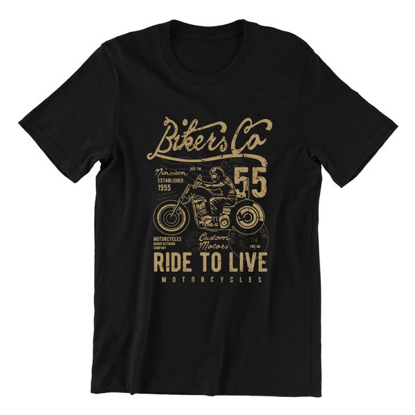 bikers co- mens motorbike t-shirt biker motorcycles bike ride road, White;black 
bikers co- mens motorbike t-shirt biker motorcycles bike ride road, White;black