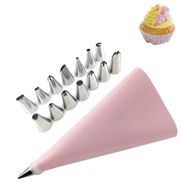 baking & pastry tools 16pcs cake decorating kit reusable assorted stainless steel icing tip bag tips fondant
baking & pastry tools 16pcs cake decorating kit reusable assorted stainless steel icing tip bag tips fondant