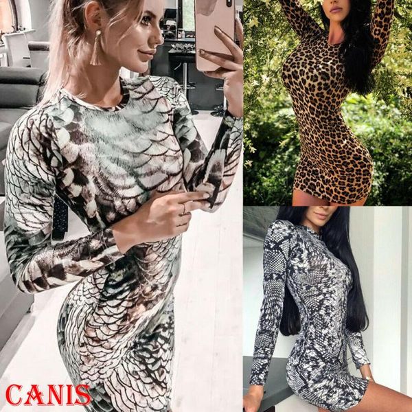 autumn women fashion party dress clothes long sleeve standing collar leopard print snake bodycon mini casual dresses, Black;gray 
autumn women fashion party dress clothes long sleeve standing collar leopard print snake bodycon mini casual dresses, Black;gray