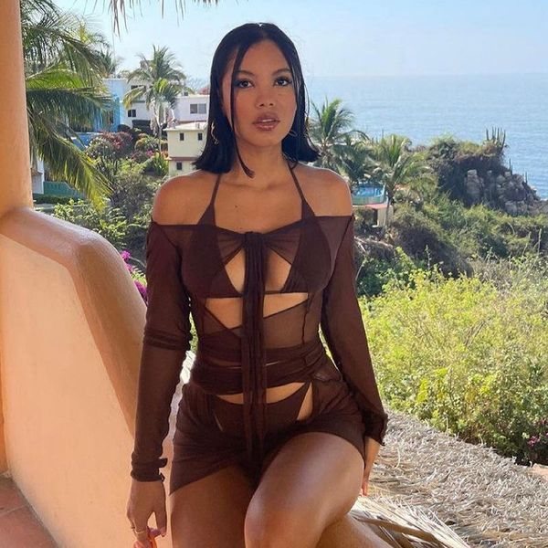 female slash neck mini dresses summer drawstring hollow out dress women clothing solid beach casual basic streetwear maternity, White
female slash neck mini dresses summer drawstring hollow out dress women clothing solid beach casual basic streetwear maternity, White