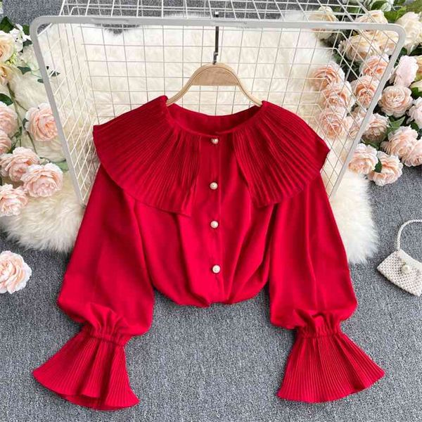 fashion women spring summer court pleated baby collar long sleeve loose shirt casual blouse clothes r685 210527, White
fashion women spring summer court pleated baby collar long sleeve loose shirt casual blouse clothes r685 210527, White
