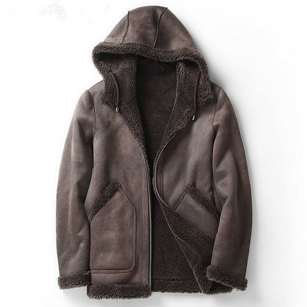 men's leather & faux short real fur coat men hooded autumn winter jacket man sheep shearing wool coats two side wear mc18c170 kj1200, Black
men's leather & faux short real fur coat men hooded autumn winter jacket man sheep shearing wool coats two side wear mc18c170 kj1200, Black