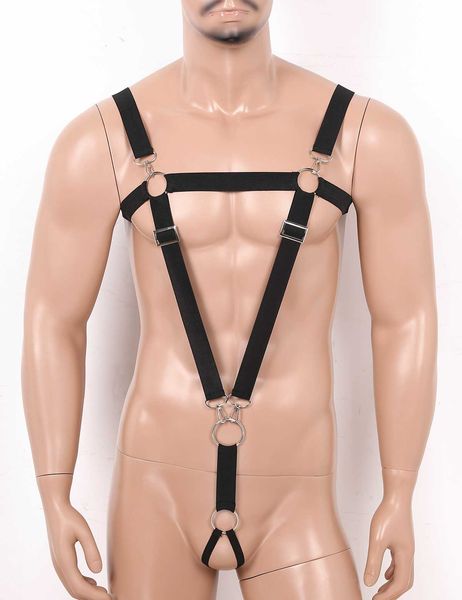 men harness belt elastic suspenders with metal cock ring adjustable full body chest harness mens cosplay club party costume, Black;white
men harness belt elastic suspenders with metal cock ring adjustable full body chest harness mens cosplay club party costume, Black;white
