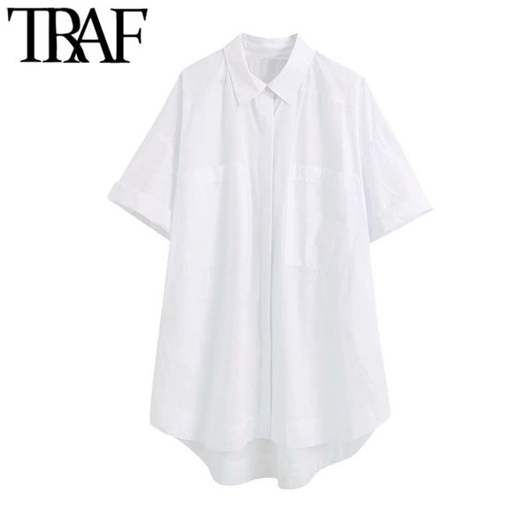 traf women fashion oversized pockets blouses vintage long sleeve back elastic female shirts blusas chic 210415, White
traf women fashion oversized pockets blouses vintage long sleeve back elastic female shirts blusas chic 210415, White