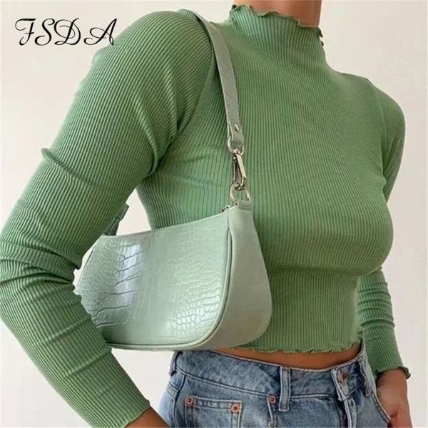 women 2021 long sleeve crop ruffles casual autumn winter t shirts lady fashion knitted basic tee turtleneck, Black;white
women 2021 long sleeve crop ruffles casual autumn winter t shirts lady fashion knitted basic tee turtleneck, Black;white