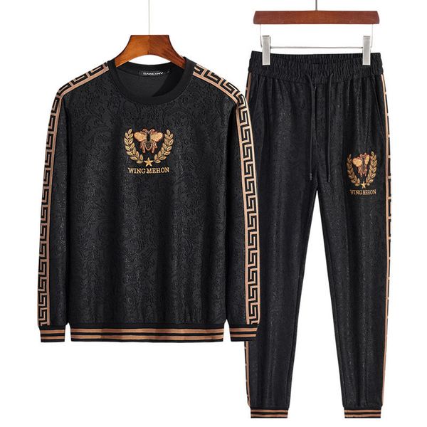 mens two-piece light luxury embroidery stitching casual suit autumn and winter sweater plus size korean fashion sports sets, Gray
mens two-piece light luxury embroidery stitching casual suit autumn and winter sweater plus size korean fashion sports sets, Gray