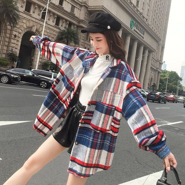 women's wool & blends autumn and winter 2021 loose plaid coat fashion foreign style pattern korean medium long woolen, Black
women's wool & blends autumn and winter 2021 loose plaid coat fashion foreign style pattern korean medium long woolen, Black