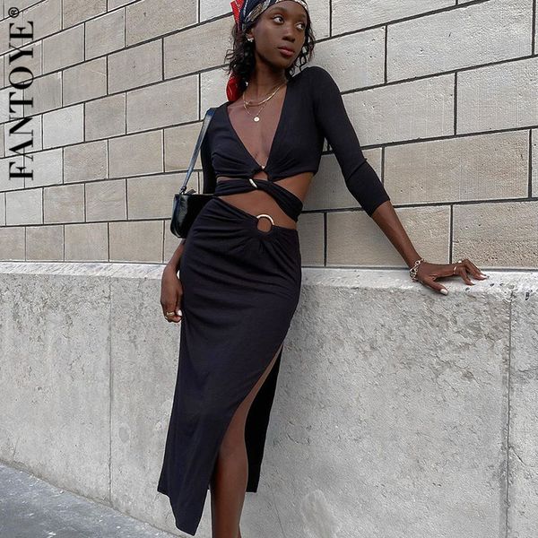 women's tracksuits black two piece set women autumn v-neck long sleeve cut out high split midi skirt suit skinny clubwear outfits 6kkr, Gray
women's tracksuits black two piece set women autumn v-neck long sleeve cut out high split midi skirt suit skinny clubwear outfits 6kkr, Gray