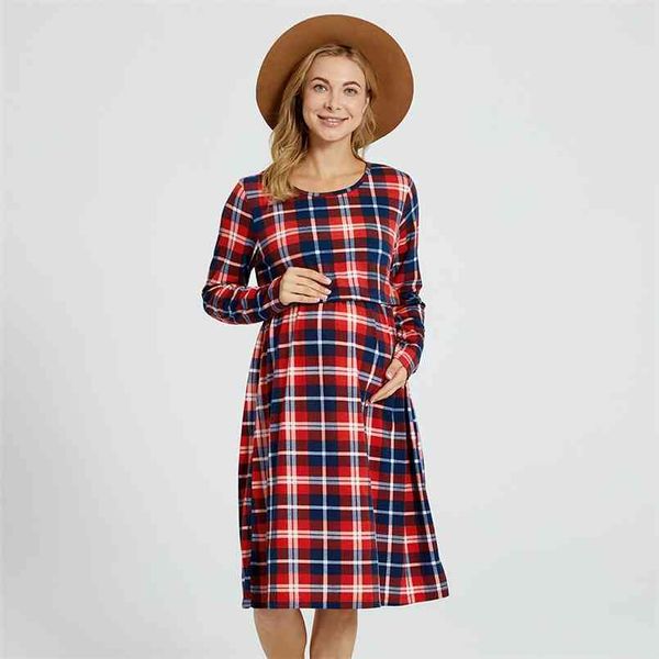 arrivalmaternity round collar plaid full print red knee length a long-sleeve nursing dress 210528, White
arrivalmaternity round collar plaid full print red knee length a long-sleeve nursing dress 210528, White