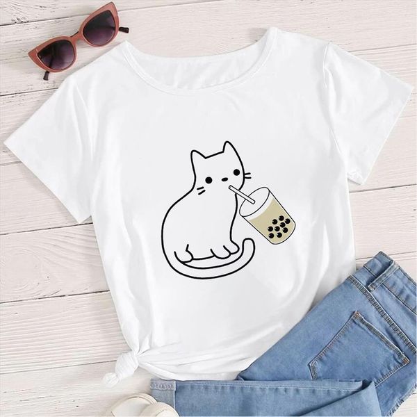 cat drinking milk tea printed men t shirt white plus size fashion european tracksuit short sleeve ropa aesthetic harajuku, White;black
cat drinking milk tea printed men t shirt white plus size fashion european tracksuit short sleeve ropa aesthetic harajuku, White;black