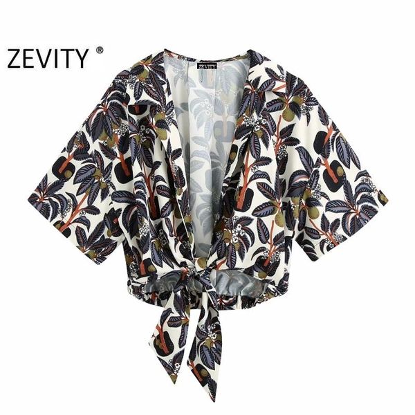 zevity women vintage tropical leaves print casual smock chic blouse ladies hem knotted kimono roupas femininas shirt ls6991 women's bl, White
zevity women vintage tropical leaves print casual smock chic blouse ladies hem knotted kimono roupas femininas shirt ls6991 women's bl, White