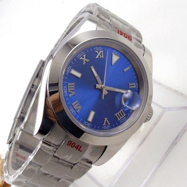 wristwatches 36mm blue sterile dial sapphire glass date brushed 904l strap 21 jewels miyota 8215 polished bezel automatic men's wristwa, Slivery;brown
wristwatches 36mm blue sterile dial sapphire glass date brushed 904l strap 21 jewels miyota 8215 polished bezel automatic men's wristwa, Slivery;brown