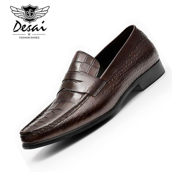 dress shoes spring autumn men's slip-on crocodile print brown formal alligator genuine leather casual loafers office, Black
dress shoes spring autumn men's slip-on crocodile print brown formal alligator genuine leather casual loafers office, Black