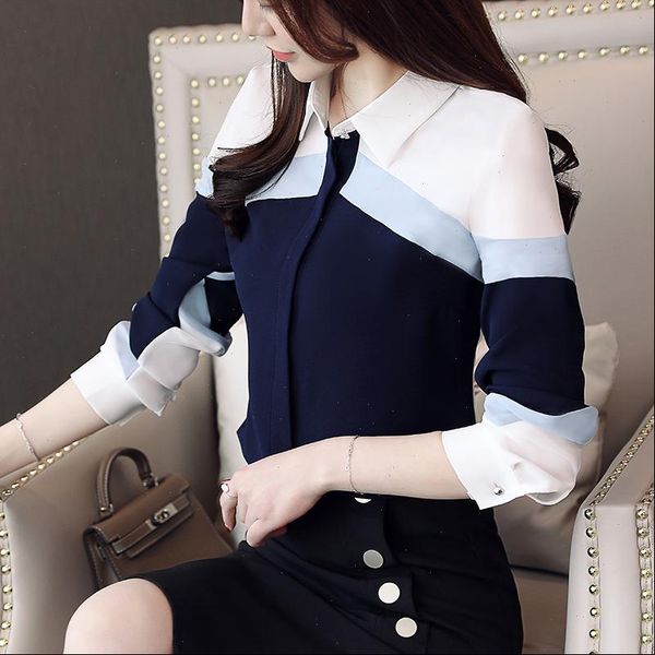 womens shirts and blouses chiffon blouse women long sleeve button spliced office lady plus size, White
womens shirts and blouses chiffon blouse women long sleeve button spliced office lady plus size, White