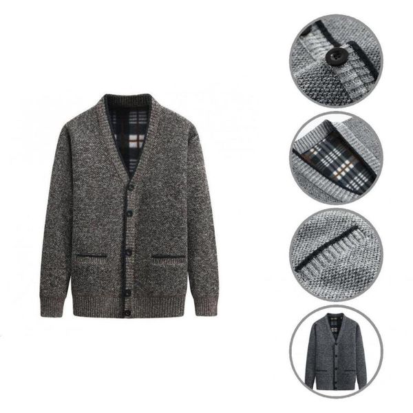 men's sweaters sweater jacket trendy fleece lining solid color cardigan single-breasted cold resistant coat, White;black
men's sweaters sweater jacket trendy fleece lining solid color cardigan single-breasted cold resistant coat, White;black