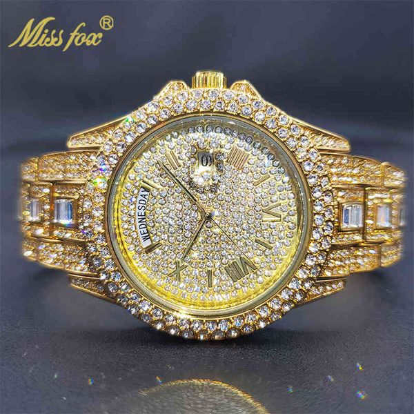 missfox 18k gold men luxury designer watch diamond date day just ice out quartz watches dropshipping, Slivery;brown
missfox 18k gold men luxury designer watch diamond date day just ice out quartz watches dropshipping, Slivery;brown