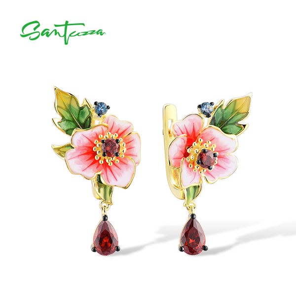 santuzza genuine 925 sterling silver drop earrings for women sparkling garnet cz delicate flower enamel party fine jewelry, Golden;silver
santuzza genuine 925 sterling silver drop earrings for women sparkling garnet cz delicate flower enamel party fine jewelry, Golden;silver