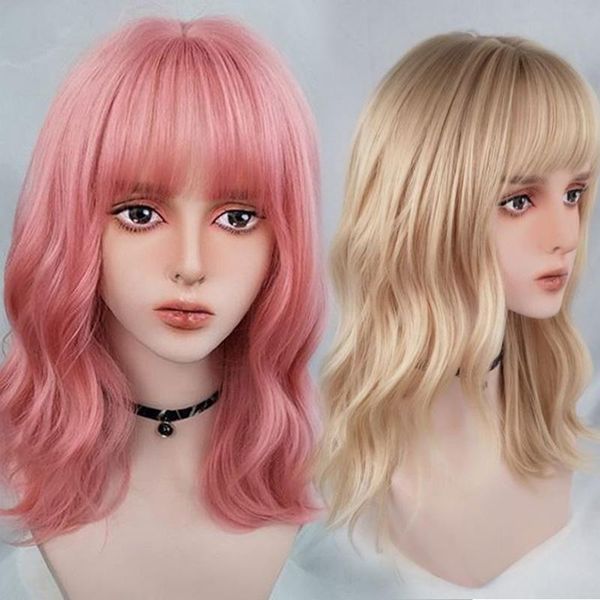 synthetic wigs aosi lolita cosplay women's wig short wavy pink blonde with bangs for girl natural hair christmas halloween anime, Black
synthetic wigs aosi lolita cosplay women's wig short wavy pink blonde with bangs for girl natural hair christmas halloween anime, Black