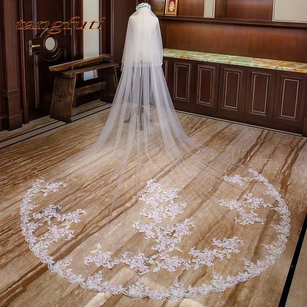bridal veils pink appliques cathedral wedding veil with comb arrangement tulle 3 meters long accessories, Black
bridal veils pink appliques cathedral wedding veil with comb arrangement tulle 3 meters long accessories, Black