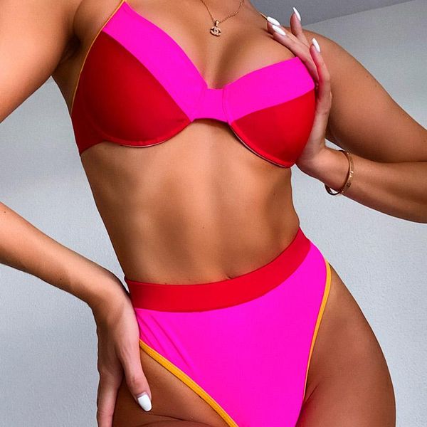 high waist patchwork swimsuit bikinis 2021 mujer push up women swimwear female two-pieces bathers bathing suit bikini set sports one-piece s
high waist patchwork swimsuit bikinis 2021 mujer push up women swimwear female two-pieces bathers bathing suit bikini set sports one-piece s