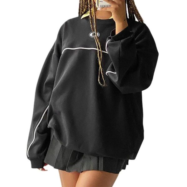 women's hoodies & sweatshirts casual black sweatshirt hoodie blocking pinstripe long sleeve pullover loose women crewneck sweat
women's hoodies & sweatshirts casual black sweatshirt hoodie blocking pinstripe long sleeve pullover loose women crewneck sweat