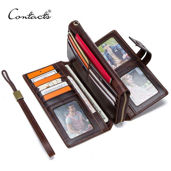 wallets contact's crazy horse leather men's clutch long wallet zipper coin purse for cell phone male card holder vintage cuzden, Red;black
wallets contact's crazy horse leather men's clutch long wallet zipper coin purse for cell phone male card holder vintage cuzden, Red;black