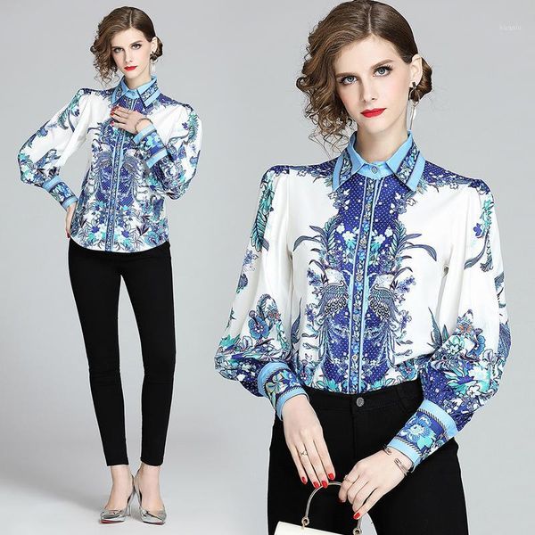 women leopard runway blouse 2021 fashion long sleeve turn down collar printed latern designer shirts women's blouses &, White
women leopard runway blouse 2021 fashion long sleeve turn down collar printed latern designer shirts women's blouses &, White
