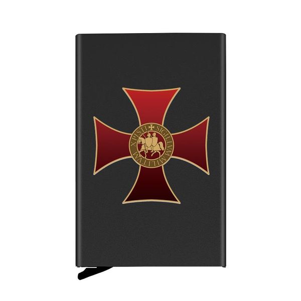 card holders classic knights templar cross fully automatic men anti metal holder wallet women aluminum case gift, Brown;gray
card holders classic knights templar cross fully automatic men anti metal holder wallet women aluminum case gift, Brown;gray