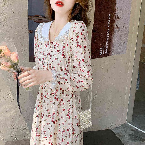 luxury dress doll collar korean long sleeved floral dresses with thin waist in spring and autumn. lady skirt is gentle, Black;gray
luxury dress doll collar korean long sleeved floral dresses with thin waist in spring and autumn. lady skirt is gentle, Black;gray
