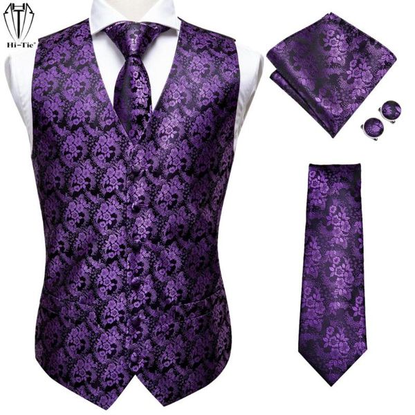 men's vests hi-tie silk mens suit vintage purple flower floral 4pc jacquard waistcoat tie hankerchief cufflinks set for dress weddding, Black;white
men's vests hi-tie silk mens suit vintage purple flower floral 4pc jacquard waistcoat tie hankerchief cufflinks set for dress weddding, Black;white