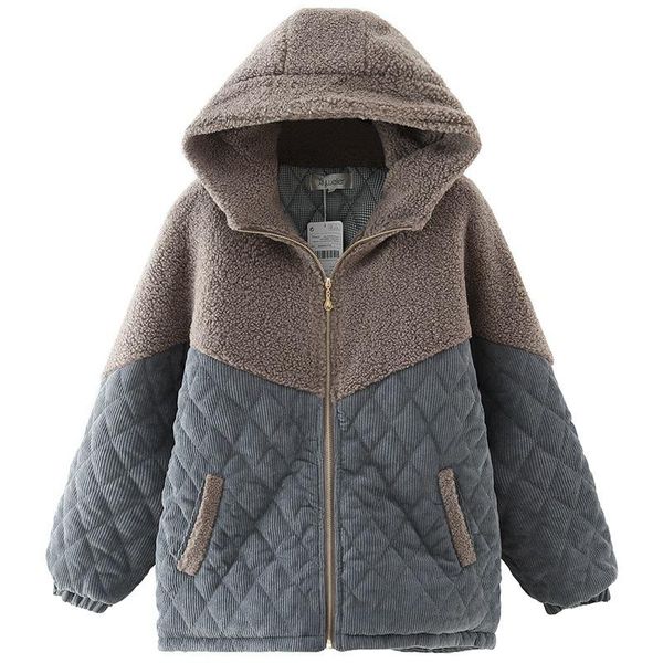 winter parka women oversize padded jacket fleece splice corduroy hooded thick coat warm outerwear fashion loose clothes 2021 women's do, Black
winter parka women oversize padded jacket fleece splice corduroy hooded thick coat warm outerwear fashion loose clothes 2021 women's do, Black