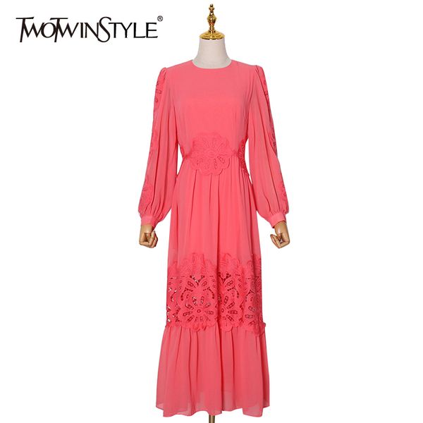 twotwinstyle lace embroidered women's dress o neck lantern sleeve high waist elegant dresses for female fashion clothing style 210517, Black;gray
twotwinstyle lace embroidered women's dress o neck lantern sleeve high waist elegant dresses for female fashion clothing style 210517, Black;gray
