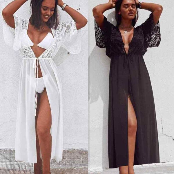 summer women lace splice underwear lingerie casual smock beach robe gown s-xl cover-up swim wear saida de praia women's swimwear, White;black
summer women lace splice underwear lingerie casual smock beach robe gown s-xl cover-up swim wear saida de praia women's swimwear, White;black